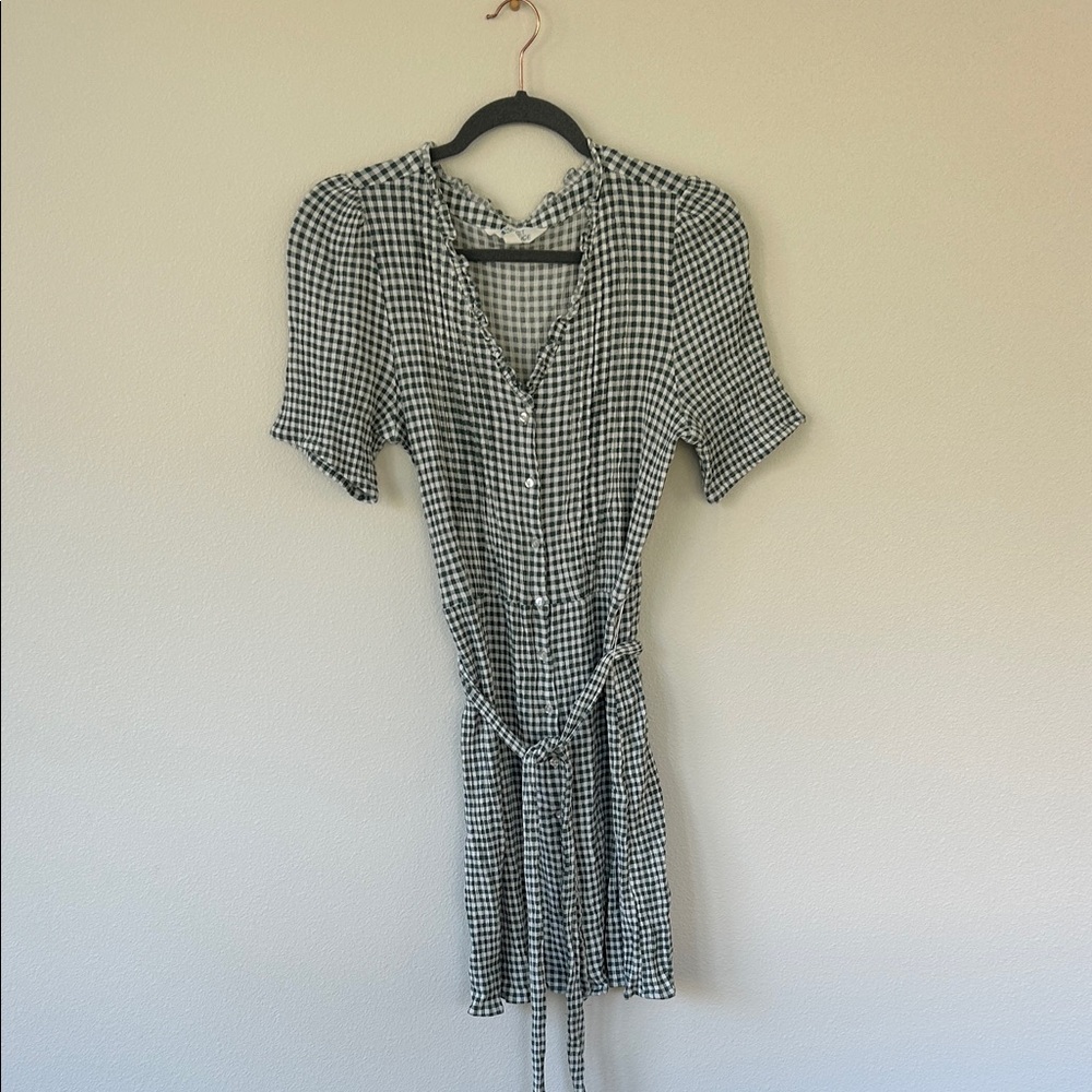 Classic Green and White Gingham Dress